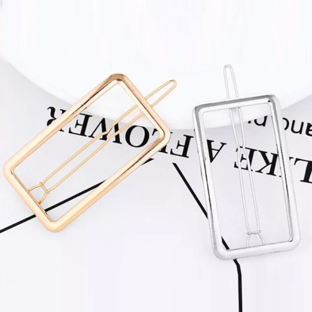 ⚜️[𝟯/$𝟭𝟴]⚜️Gold Rectangular Simple Barrette NEW - Picture 4 of 6